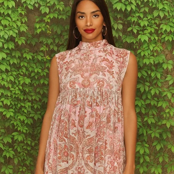 NWT FREE PEOPLE Petal Pink Velvet All the Time Mini Dress, M - Picture 2 of 15